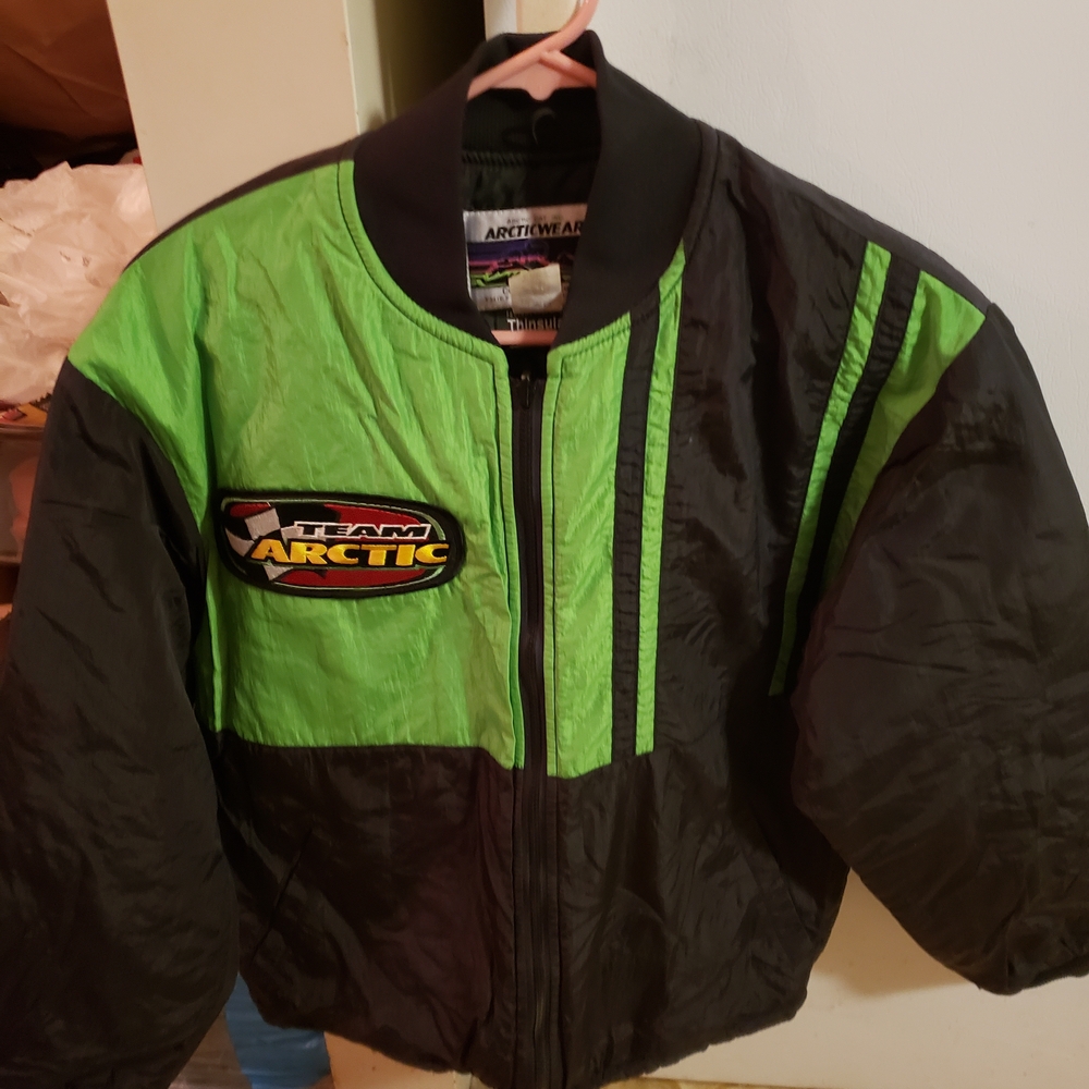Arctic Cat Snowmobile Women's Green and Black  Jacket 3 In 1 Linner /shell